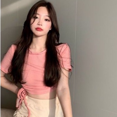 Áo thun trơn rút eo 2 bên năng động và cá tính