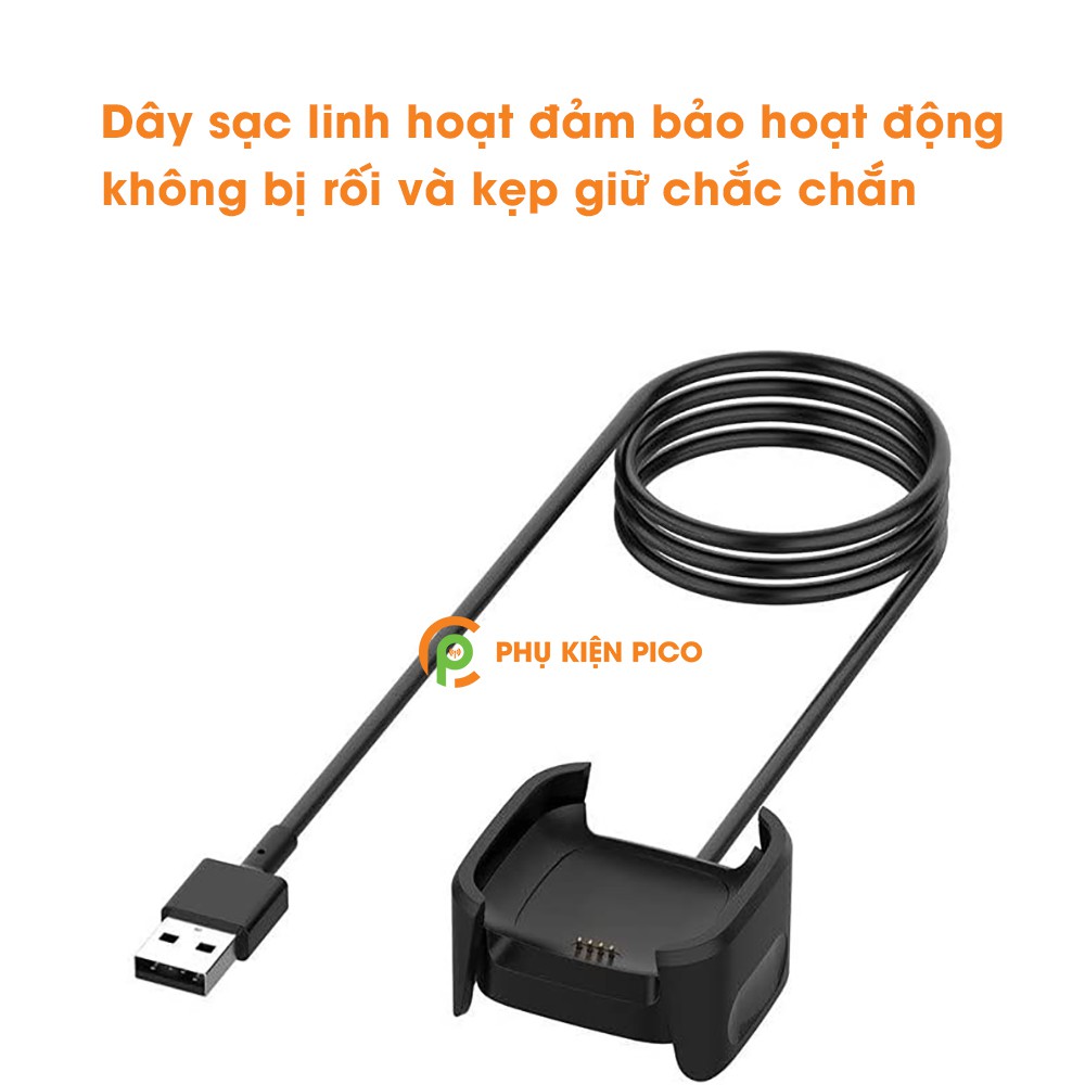 Đế sạc đồng hồ Fitbit Versa 2 đen dây cáp USB 1m Adapter Smartwatch