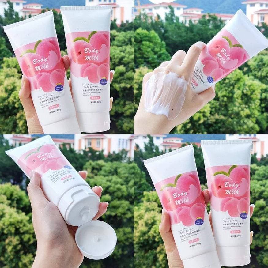 [ Hot Tiktok ] Kem Sữa Dưỡng Thể Trắng Da, Chống Nắng Toàn Thân Trái Đào Pure Milk Body Lotion Hương Nước Hoa