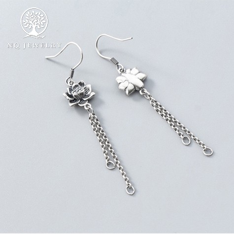 Charm bạc dây bông tay hoa sen - NQ Jewelry