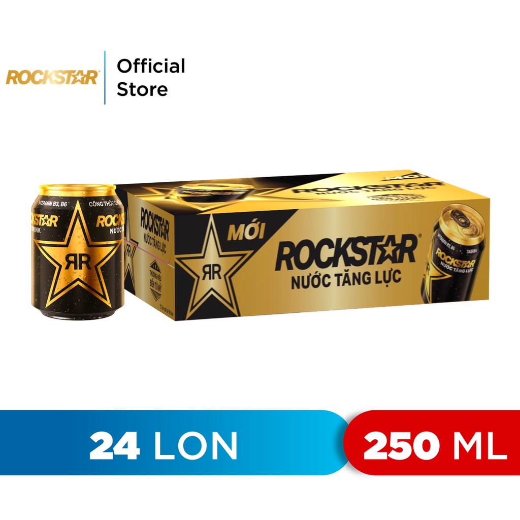 [HỎA TỐC-HN&amp;ĐN]Thùng 24 Lon Nước Tăng Lực Rockstar (250ml/lon)