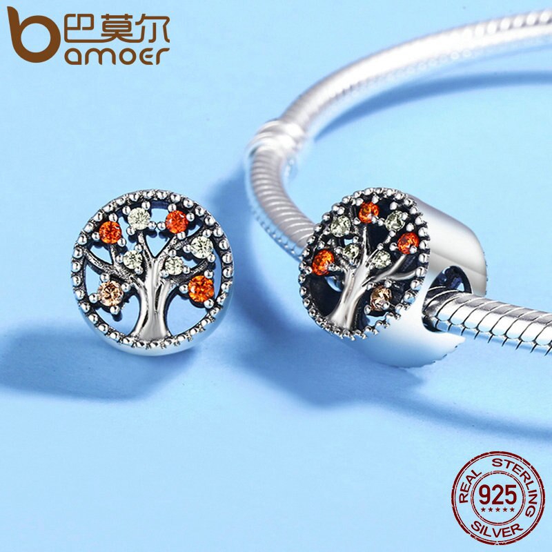 Phụ Kiện Trang Sức Bamoer SCC219 Bạc 925 Hình Cây Sự Sống Cho Vòng Đeo Tay