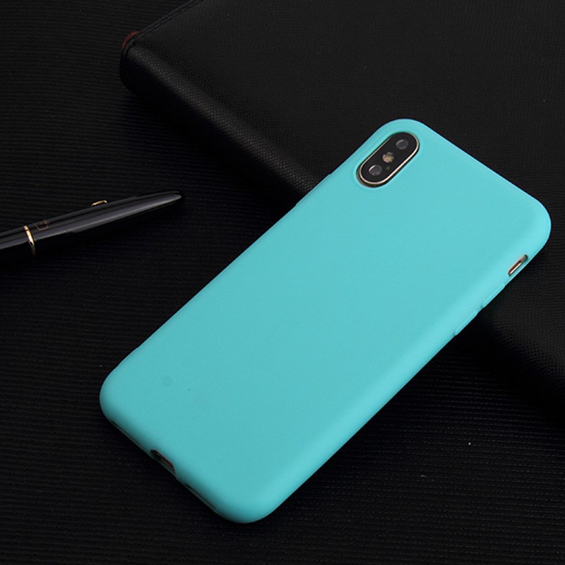 Ốp Điện Thoại Cao Su Mềm Nhám Màu Kẹo Cho iPhone X XS Max 6S 8 Plus 7 SE | BigBuy360 - bigbuy360.vn