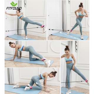 Đai cuốn cổ chân có móc sắt đá tạ + dây kháng lực + neo cửa tập gym chân mông đùi tại nhà đa năng