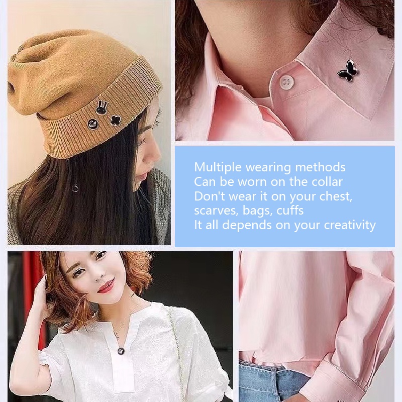 Phụ Kiện Nút Cài Cổ Áo Sweater Chống Chói Không Đường May