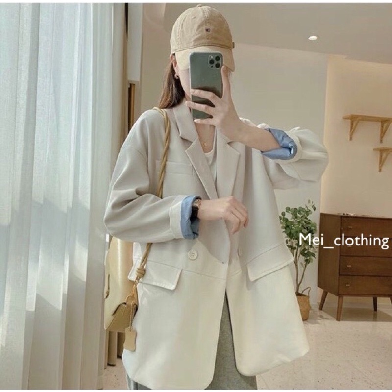 [Ảnh thật/video] Áo blazer 2 lớp phong cách Hàn Quốc/ vest nữ 2 lớp nhiều màu