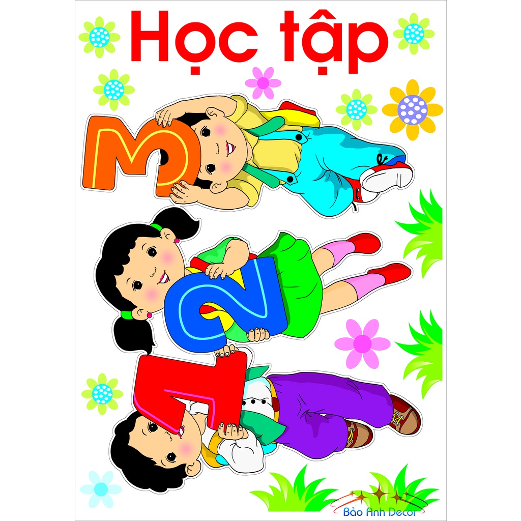 HOT. Tranh dán tường cho bé  - Decal dán tường cho bé có keo sẵn bóc,theo tấm khổ