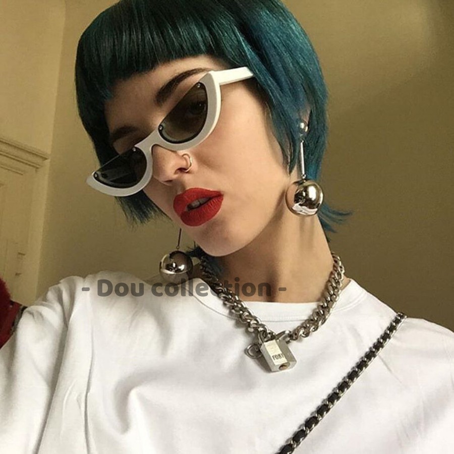 [Nowship2h] Kính Mát (Kính Râm) Cao Cấp Nửa Gọng Punk Retro Nhựa Phong Cách Châu Âu &amp; Mỹ - Carl Fitow - Mã MK019