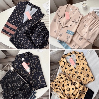 TỔNG HỢP BỘ ĐỒ NGỦ PYJAMA LỤA NAM TAY DÀI QUẦN DÀI HOẠ TIẾT CAO CẤP