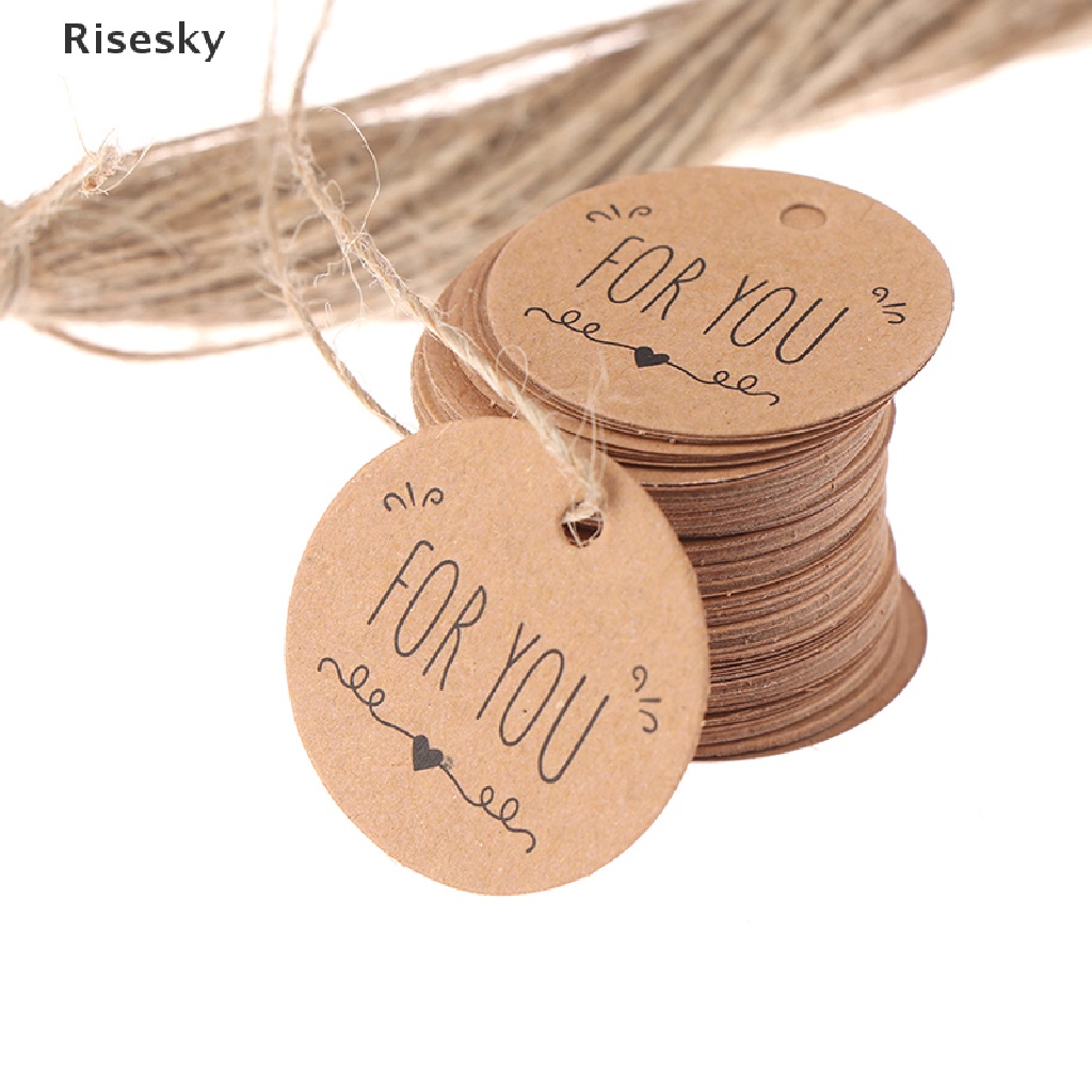 100 Thẻ nhãn giấy kraft in chữ &quot;For you&quot; dùng để trang trí gói quà