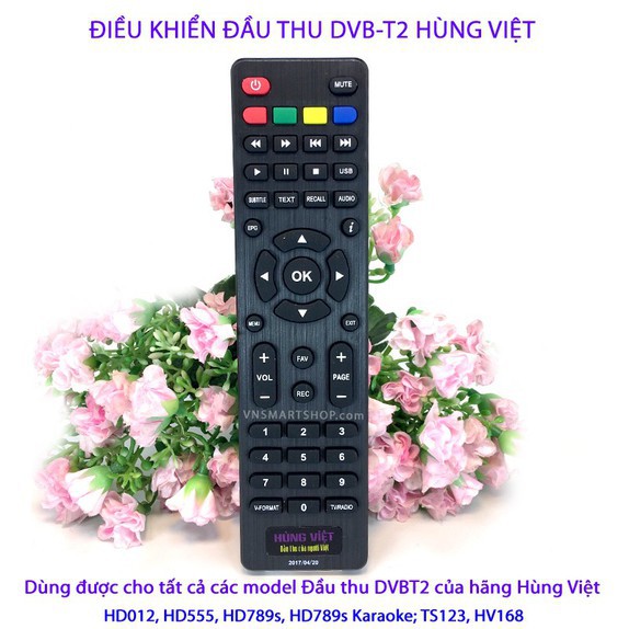 Điều khiển đầu thu DVB T2 Hùng Việt - Remote đầu thu Hùng Việt đa năng, dùng cho mọi model Đầu DVB-T2 Hùng Việt