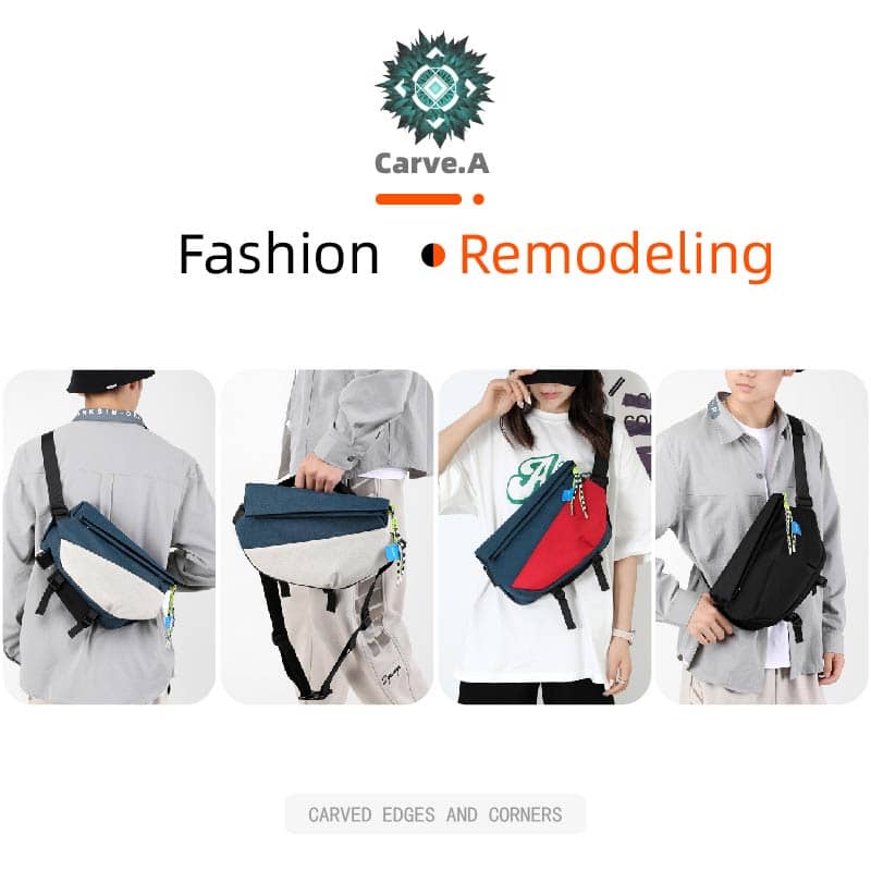 Carve.A Store Túi đựng ipad bộ đệm chống trộm bên hông ba lô túi đeo chéo bên túi ngực túi bên ba lô túi đeo vai nam ba lô nam mặt sau túi đeo chéo