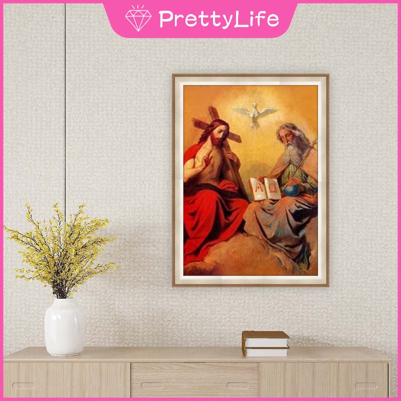 Bộ Tranh Đính Đá Họa Tiết Chúa Jesus Độc Đáo Kích Thước 30x40cm Trang Trí Nhà Cửa