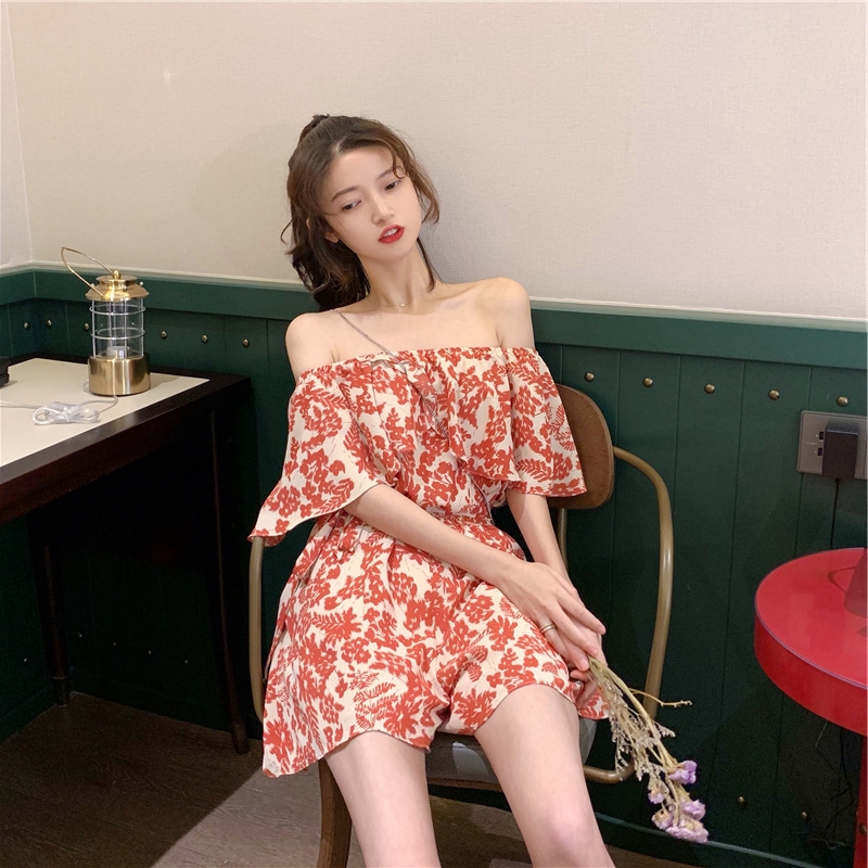 NRVP Đầm hở vai phong cách mùa hè thời trang Hàn Quốc cho nữ