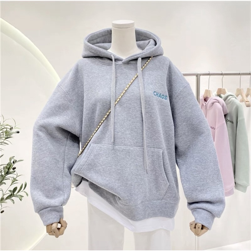 Áo hoodie nỉ bông Nam Nữ Thêu CHAOS M633