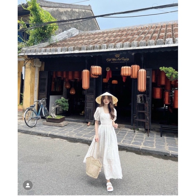 Đầm midi cổ tròn tay phồng,đầm nữ body eo xoè,siêu phẩm tôn dáng
