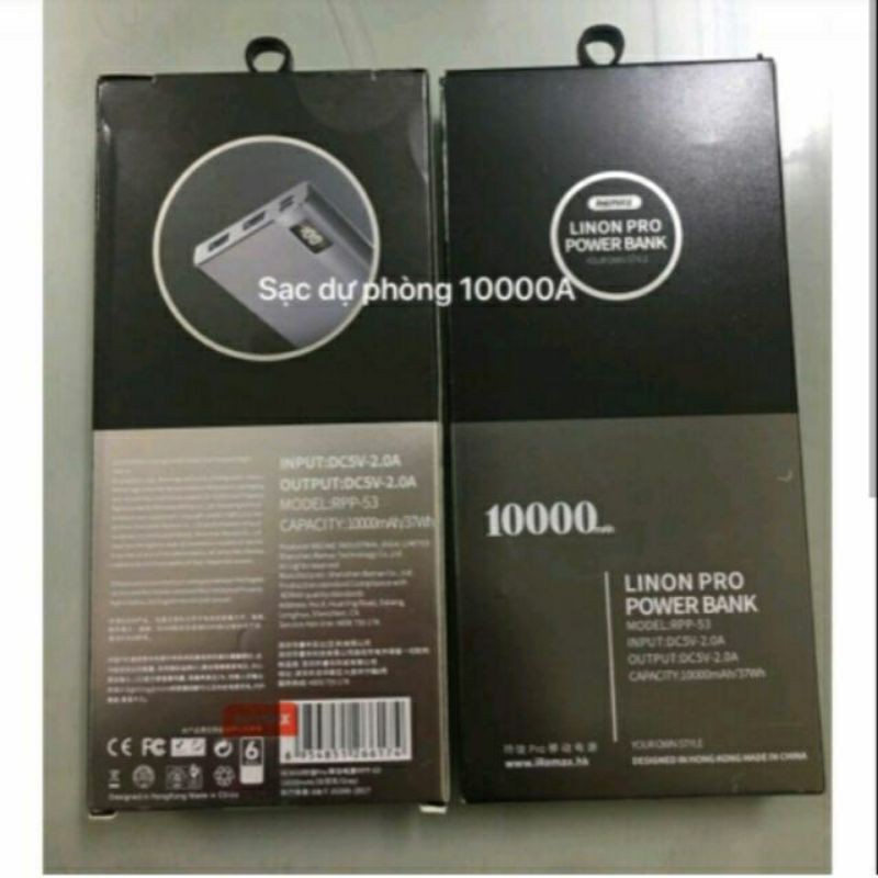 Sạc Dự Phòng REMAX Chính Hãng 10.000 mAh có bảo hành.