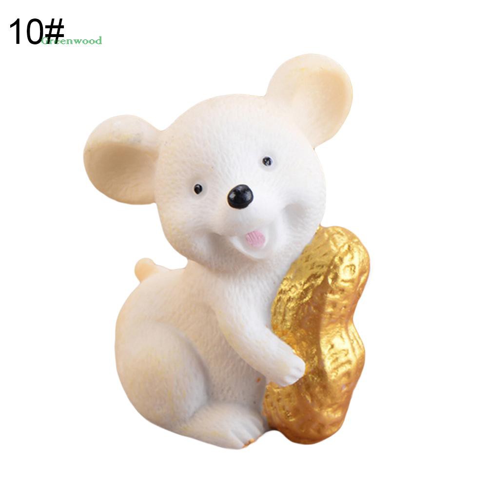 Mô hình con chuột may mắn bằng nhựa dùng để trang trí tiểu cảnh sân vườn