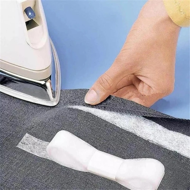 Cuộn Băng Keo Vải Không Dệt Hai Mặt Màu Trắng Dài 60M Dùng Để May Vá DIY
