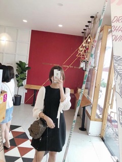 Váy buộc nơ dáng suông