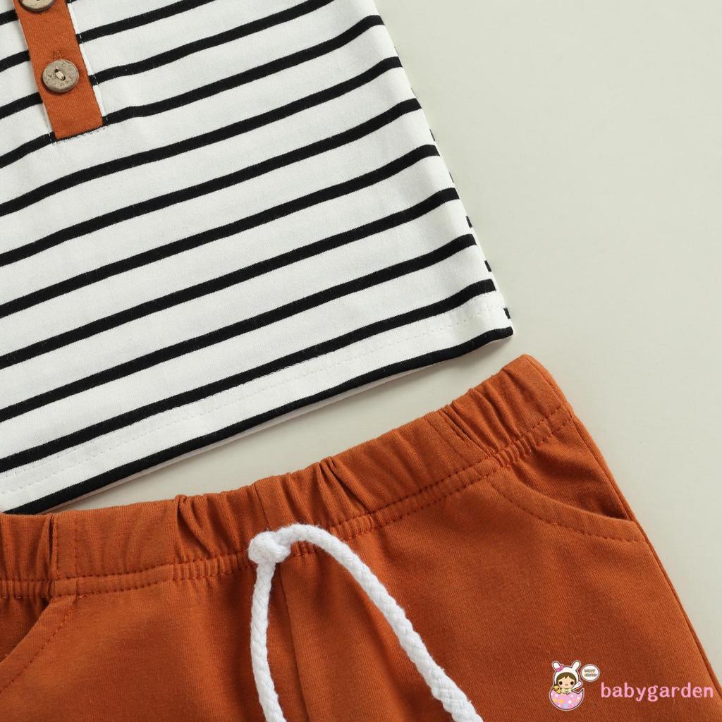 Bộ Áo Thun Ba Lỗ Kèm Quần Short Lưng Thun Thời Trang Mùa Hè Cho Bé Trai 0-18 Tháng Tuổi