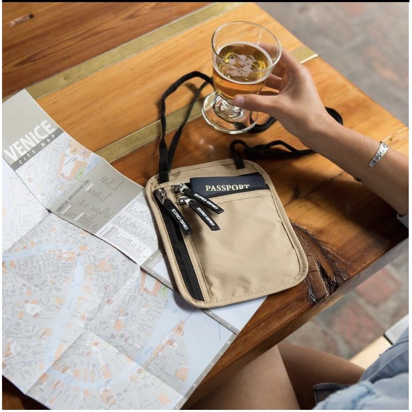 TRAVEL NECK WALLET RFID - TÚI ĐEO CỔ ĐỰNG HỘ CHIẾU VÀ VÉ - Home and Garden