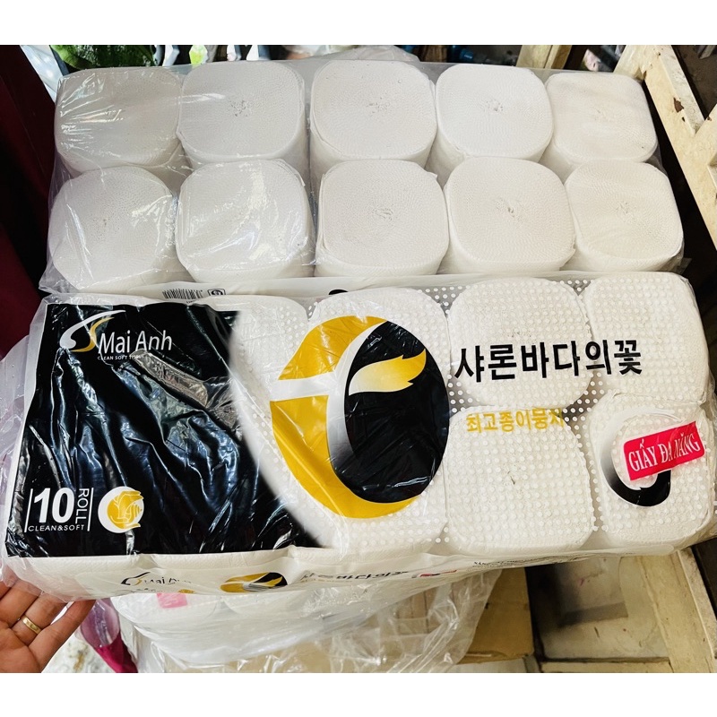 Lốc 10 cuộn giấy Hàn Quốc không lõi
