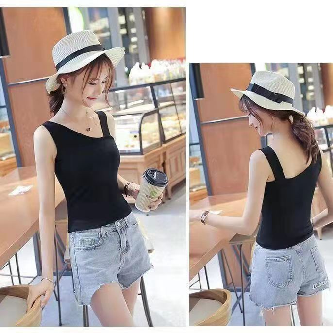 Áo Hai Dây Màu Sắc Trơn Phong Cách Hàn Quốc Cho Nữ