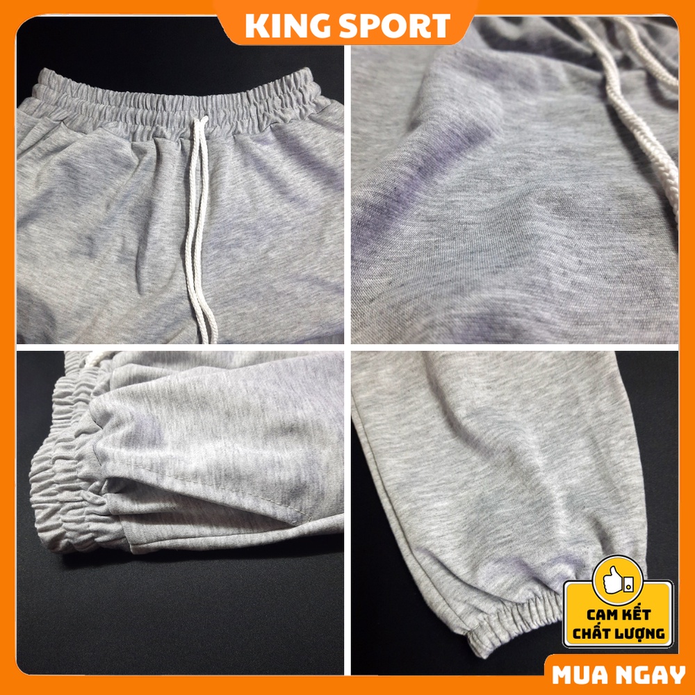 Quần jogger nam nữ ống rộng unisex bo gấu cao cấp KING SPORT Quần nỉ nam ống rộng dáng thể thao nam nữ basic