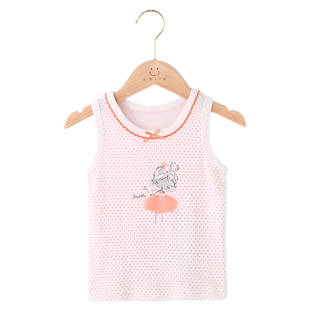 Áo thun cổ tròn in hình hoạt hình dễ thương cho bé gái