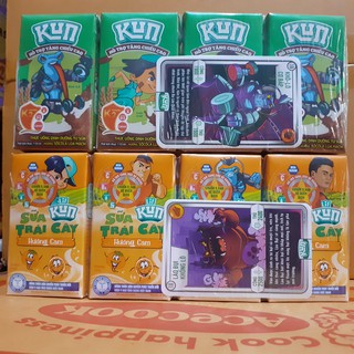 Sữa Kun cacao lúa mạch, sữa kun cam vỉ 4 hộp (110ml, 180ml)