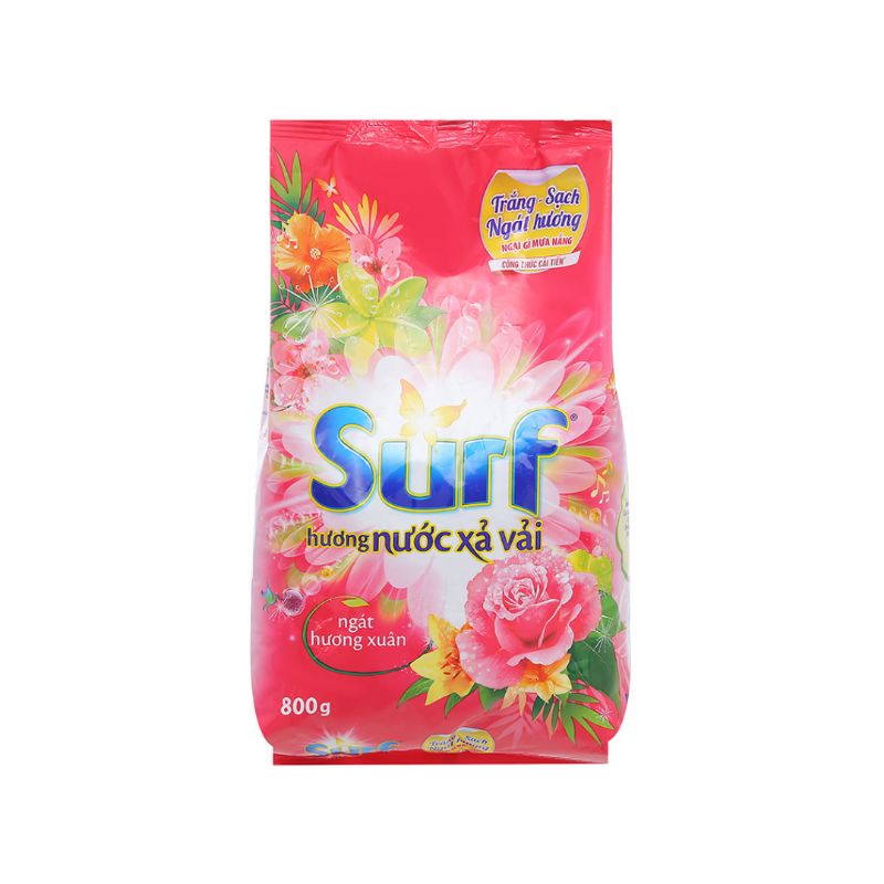 Bột giặt Surf 800g hương nước xả vải trắng sạch ngát hương hoa date mới