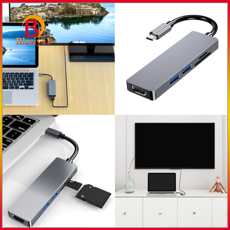 (Hàng Mới Về) Usb Đa Năng 4k Usb-C Type C Sang Hdmi 2x Usb 3.0 Tf Sd Hub Cho Laptop