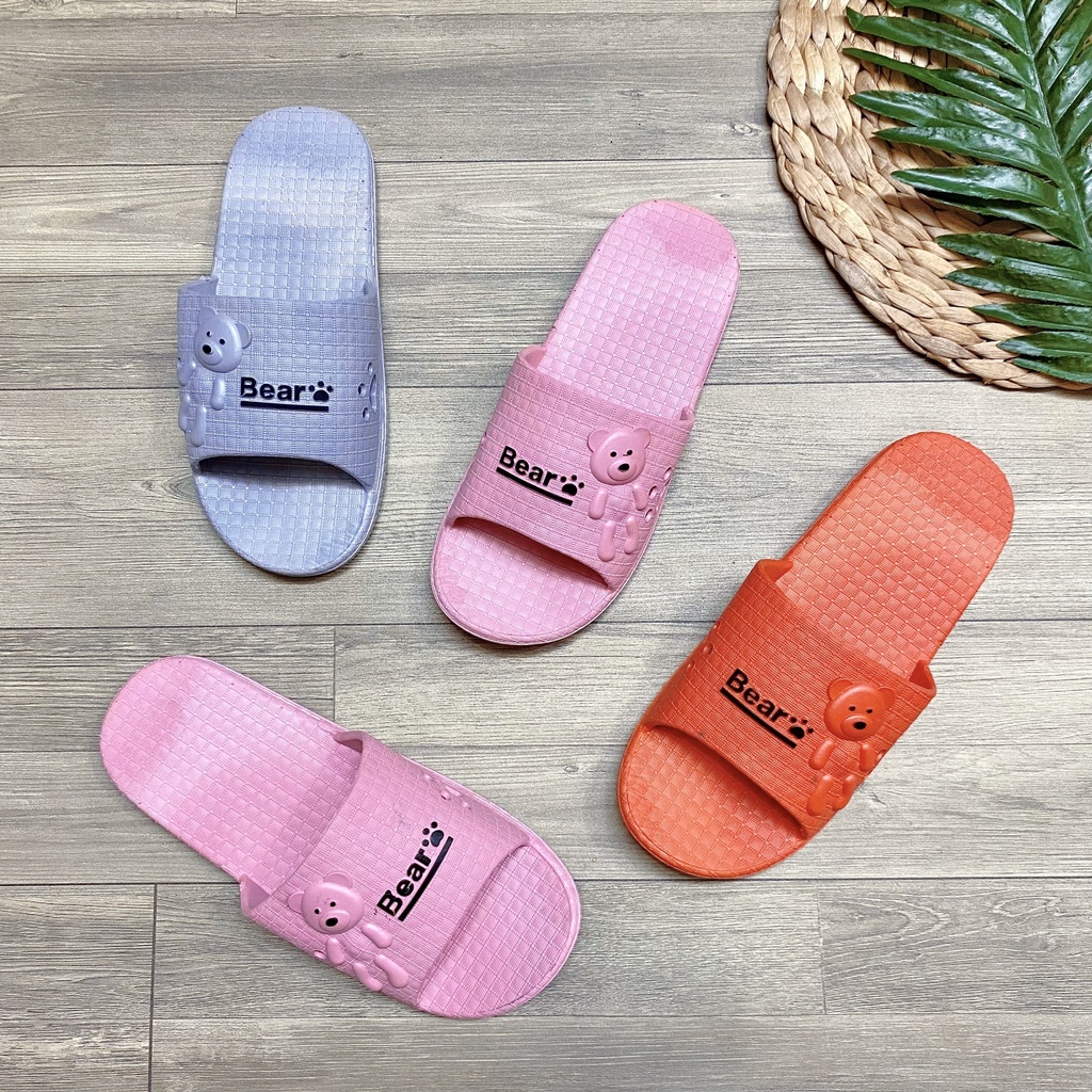 Dép quai ngang gấu bear xinh xắn trẻ trung chất nhẹ êm mang trong nhà, đi chơi, dạo phố đều hợp - TT408