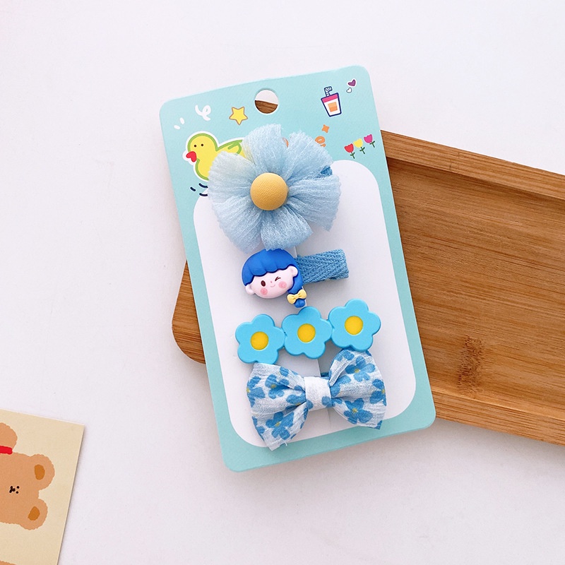 Set 4 Kẹp Tóc Nơ Dễ Thương Cho Bé Gái