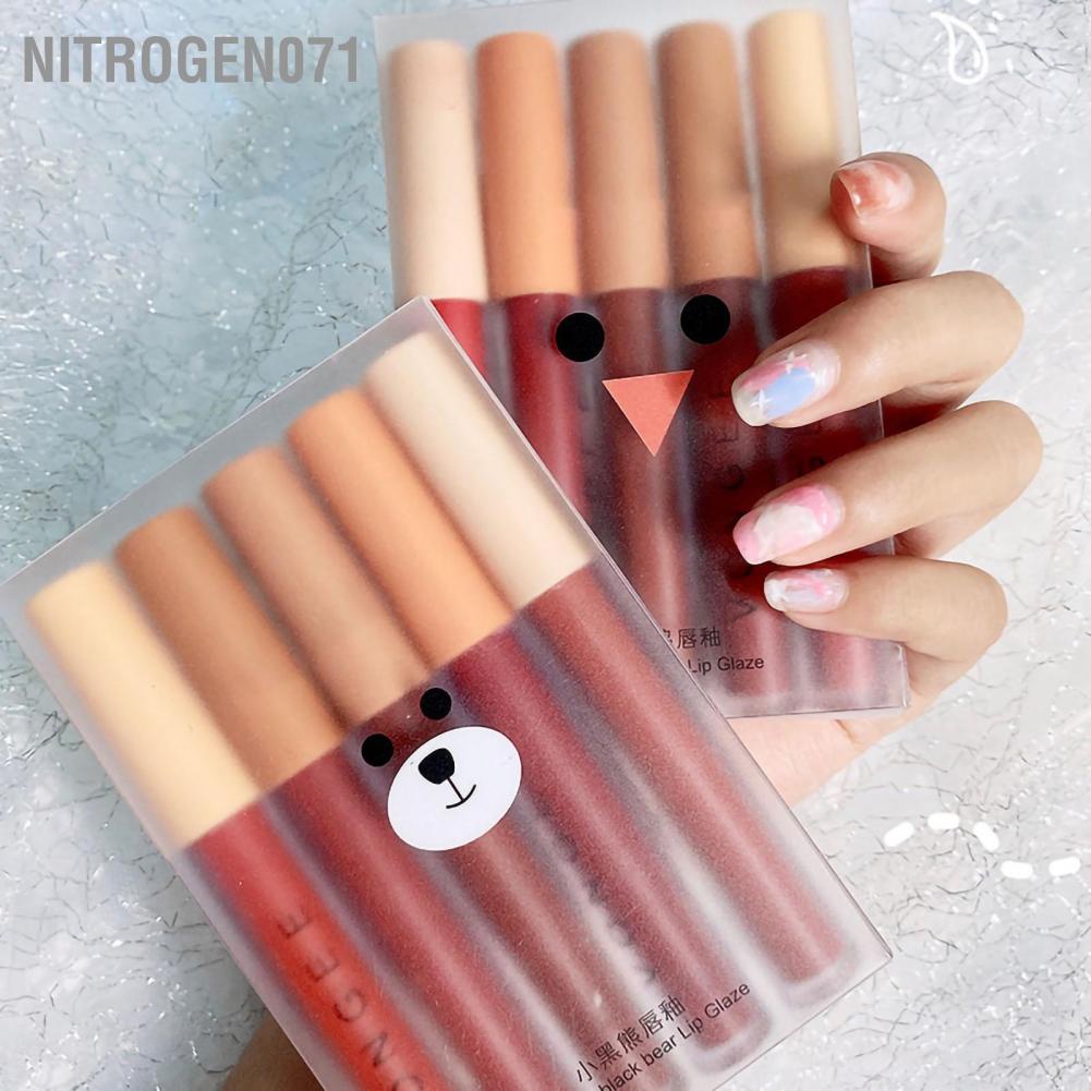 [Hàng mới về] Set 5 son bóng lì dạng lỏng lâu trôi màu sắc thời trang thích hợp làm quà tặng cho nữ giới
