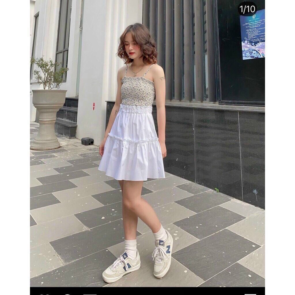 Chân váy ngắn 2 tầng xếp ly ulzzang, chân váy ngắn 2 lớp vải voan có hai màu đen, trắng | BigBuy360 - bigbuy360.vn