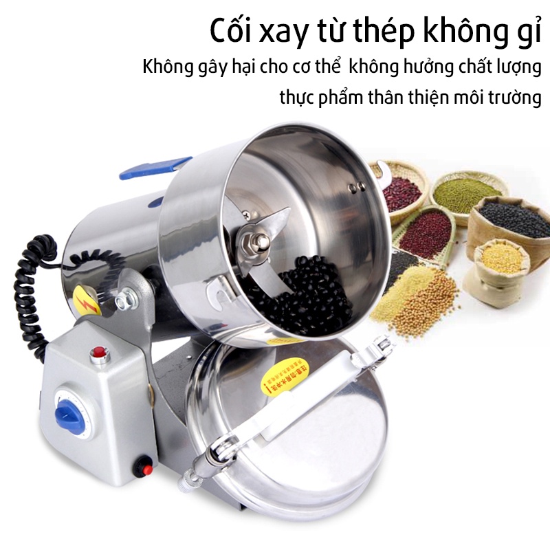 Máy Xay Bột Khô Đa Năng Máy Nghiền Công NGhiệp Xay Đồ Khô Bột, Ngũ Cốc Siêu Mịn Công Suất 1400W Dung Tích Lớn