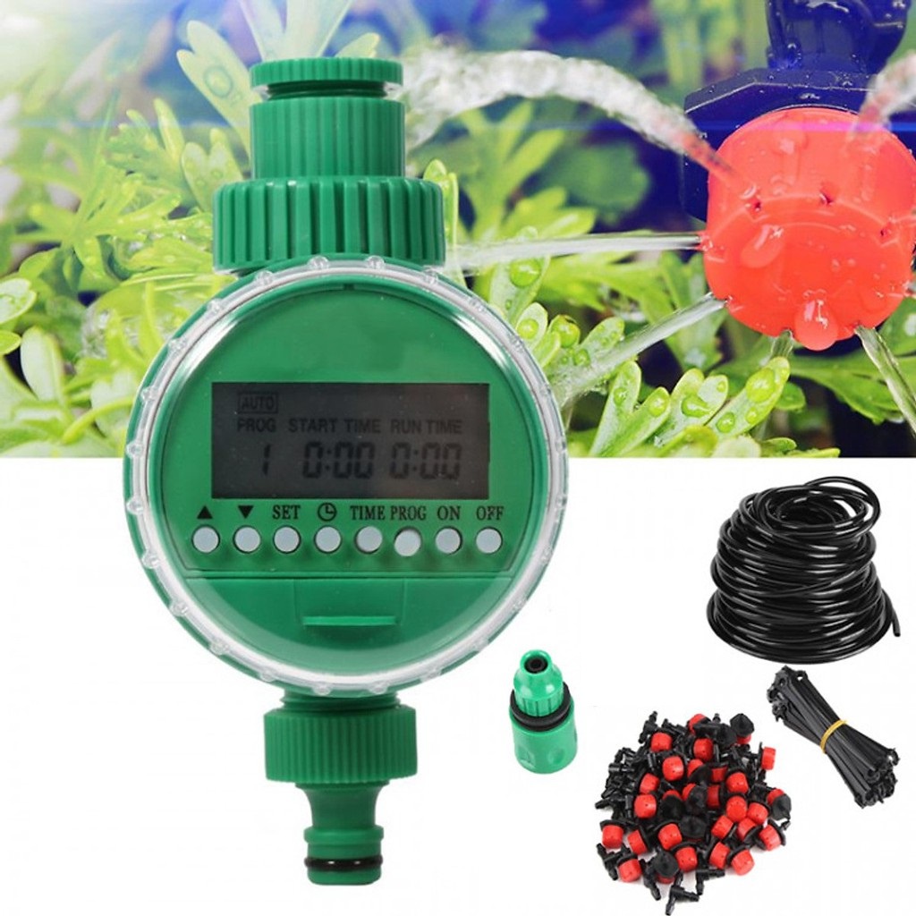 Combo bộ tưới cây tự động gồm 20 đầu tưới, 20m dây dẫn nước, 1 van điều khiển cấp nước tự động và đầy đủ phụ kiện k