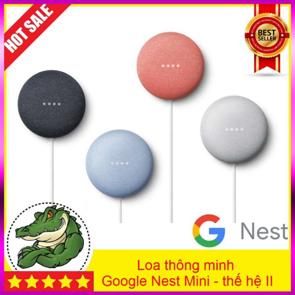 GIÁ CỰC ĐÃ Loa thông minh Google Nest Mini - Thế hệ 2 - NEW 100% -  tích hợp trợ lý ảo, chính hãng, nguyên seal. GIÁ CỰC