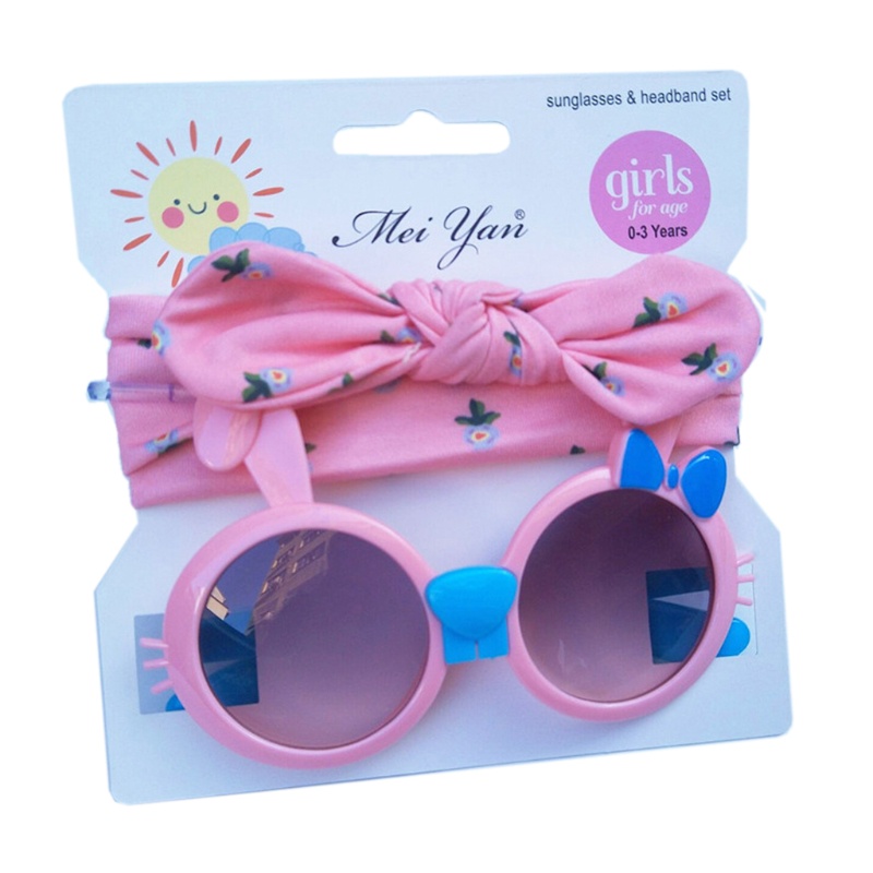 Set 2 Món Gồm Kính Mát / Băng Cài Đầu / Băng Đô Cài Tóc Hình Thỏ Hoạt Hình Dễ Thương Cho Bé Gái