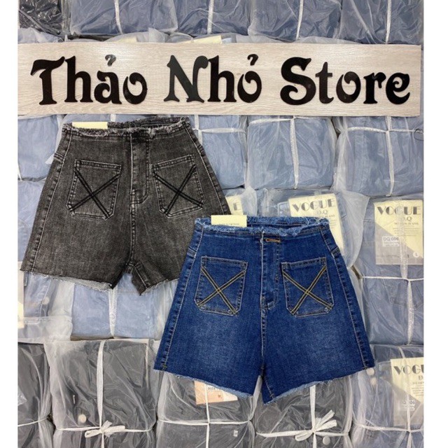 quần short jean lưng cao ( hình thật)