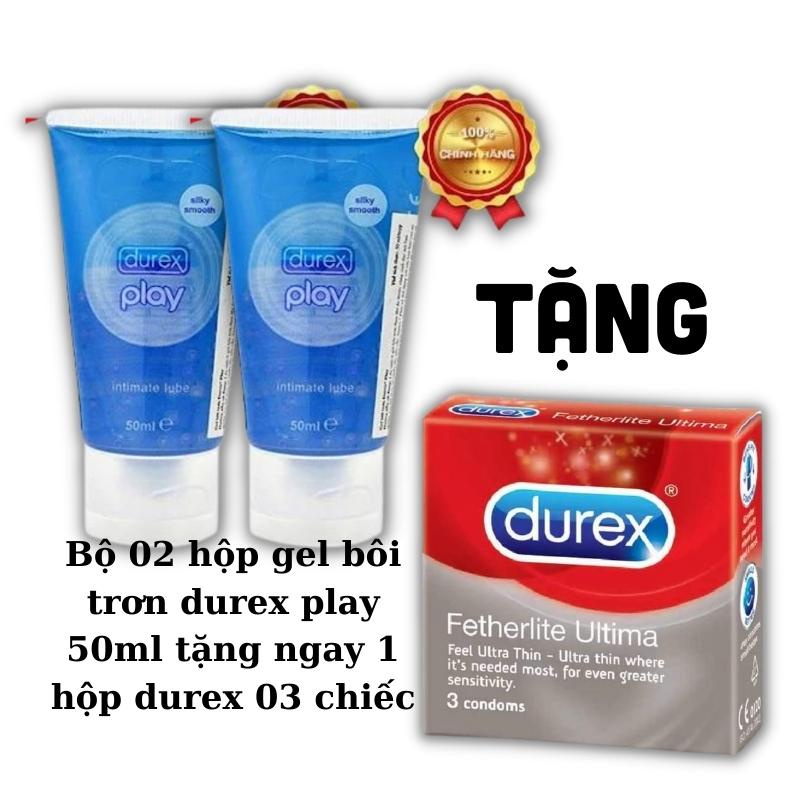 Có che tên SP Bộ 02 hộp gel bôi trơn durex play 50ml tặng ngay 1 hộp durex 03 chiếc