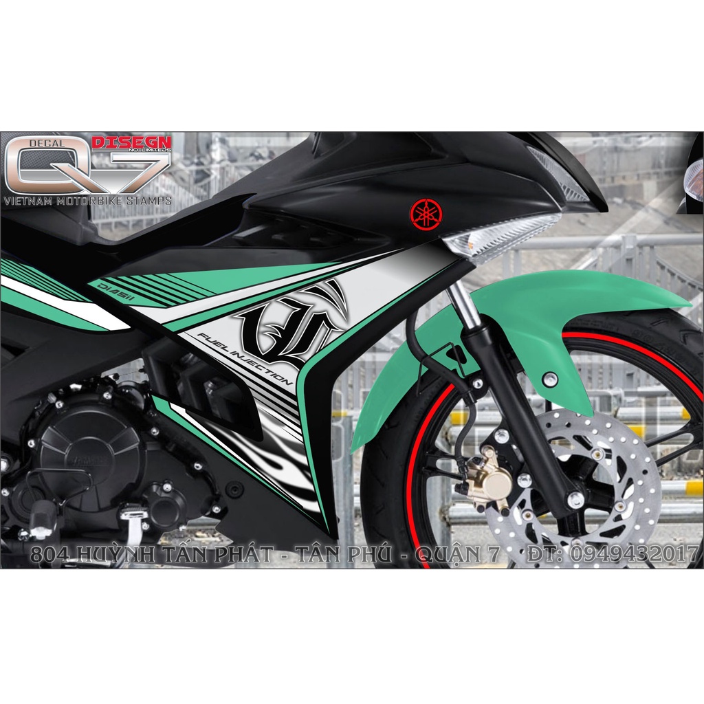 TEM RỜI EXCITER 150 XANH ĐEN