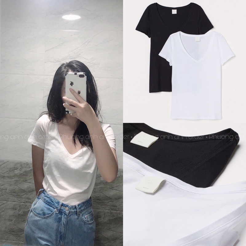 Set 2 áo cổ tim H &amp; M