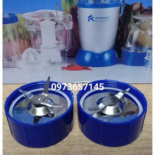 Combo Bộ dao 2 và 4 máy xay đa năng màu xanh  - Linh phụ kiện