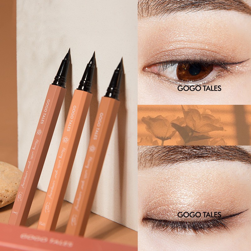 Bút kẻ mắt dạng lỏng chống thấm nước Gogo tales GT211 nét mảnh nhanh khô nội địa Trung chính hãng