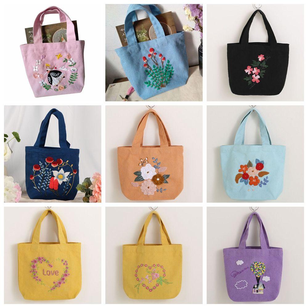 Túi Xách Canvas Thêu Hoa Xinh Xắn Cho Người Mới Bắt Đầu