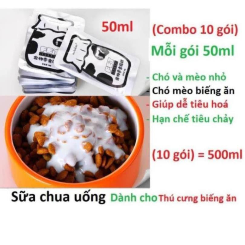 (1 gói) Sữa cho chó mèo (2 loại) Bio Milk (100gr bột) và sữa chua cho chó mèo biếng ăn (50ml nước)