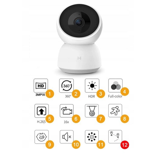 Bản quốc tế - 2K 1296P 3MP HD - WiFi IP Camera Xiaomi Imilab A1 xoay 360 độ CMSXJ19E -Hàng Chính Hãng